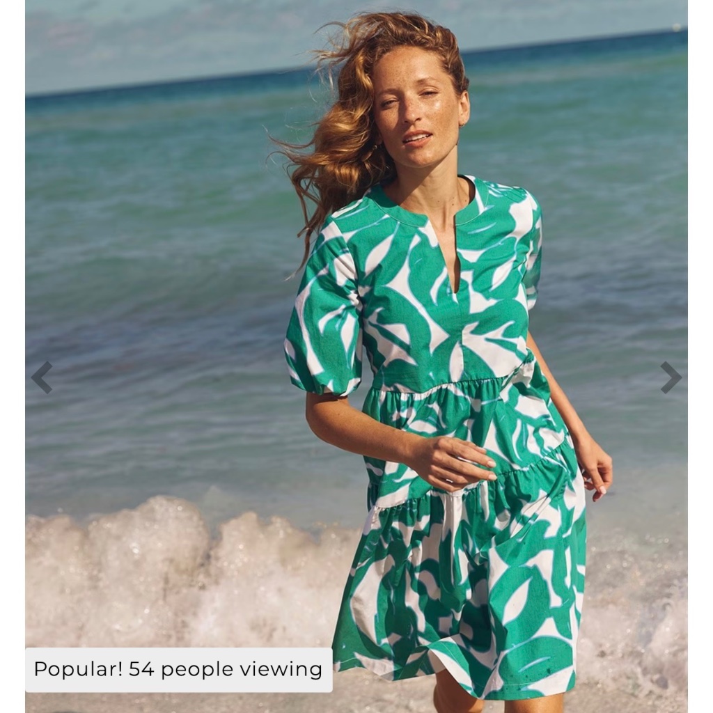 Chico's | Dresses | Chicos Dress Green Leaf Print Poplin Dress | Poshmark